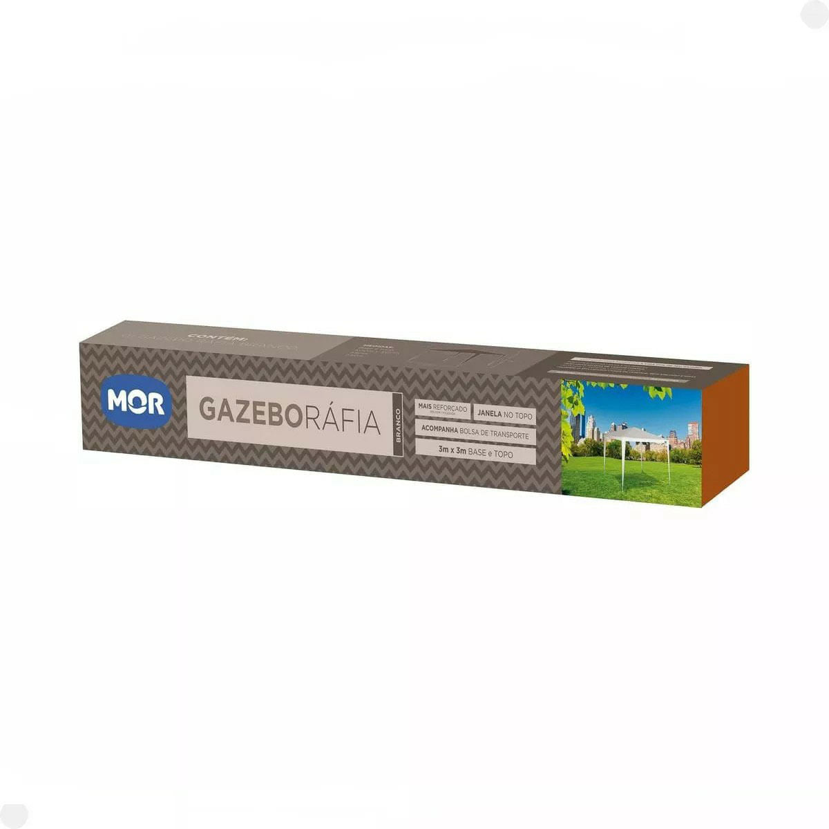 Tenda Mor Gazebo Rafia Branco 3MX3M  3537