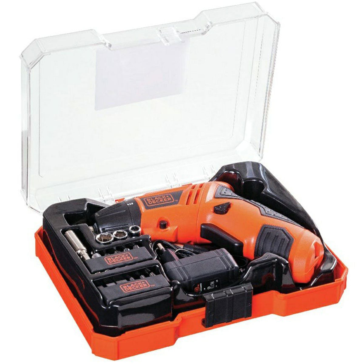 Parafusadeira à Bateria Black Decker 1/4" 4,8v Kit 16 Peças + Maleta