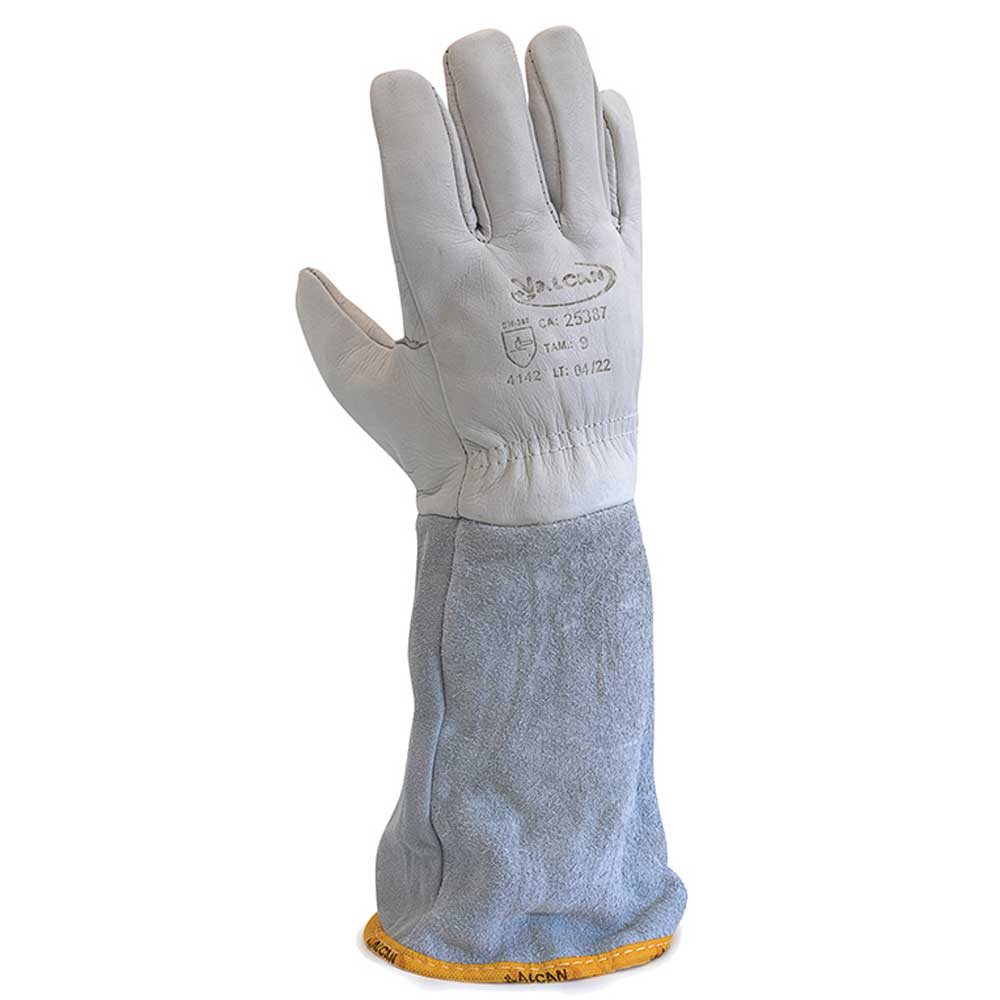 Luva de Segurança Vaqueta Elástico 20cm PH Raspa ca25387/16474 VALCAN