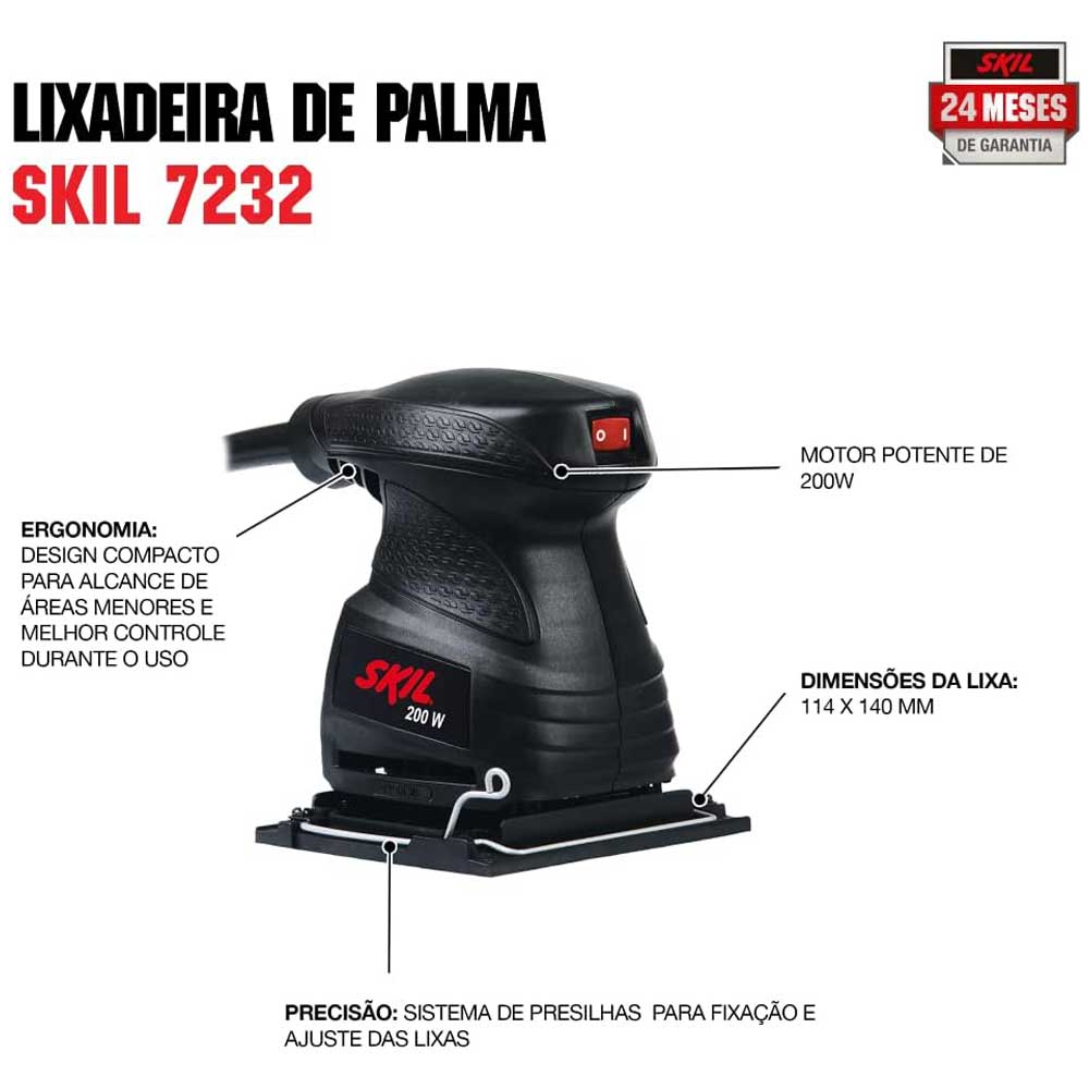Lixadeira Eletrica Orbital 220w Skil