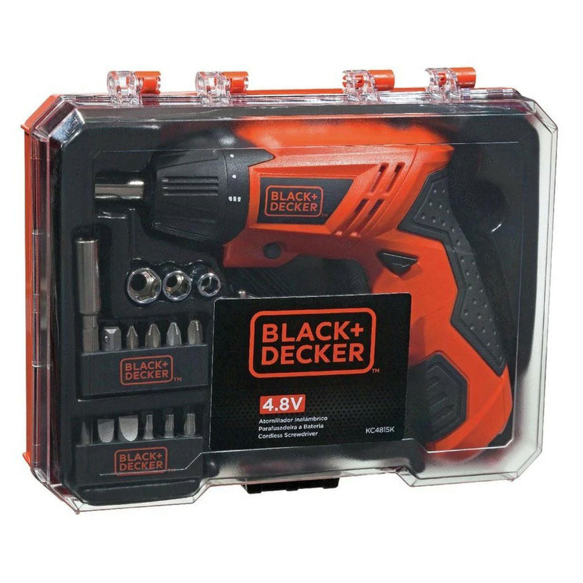 Parafusadeira à Bateria Black Decker 1/4" 4,8v Kit 16 Peças + Maleta