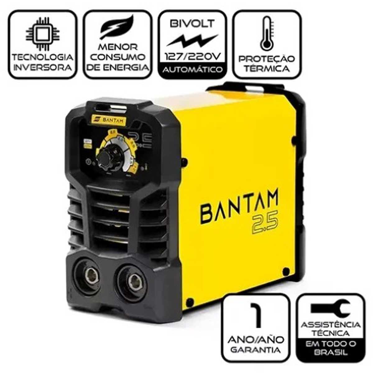 Máquina Inversora de Solda ESAB Bantam 2.5 120A Bivolt 127/