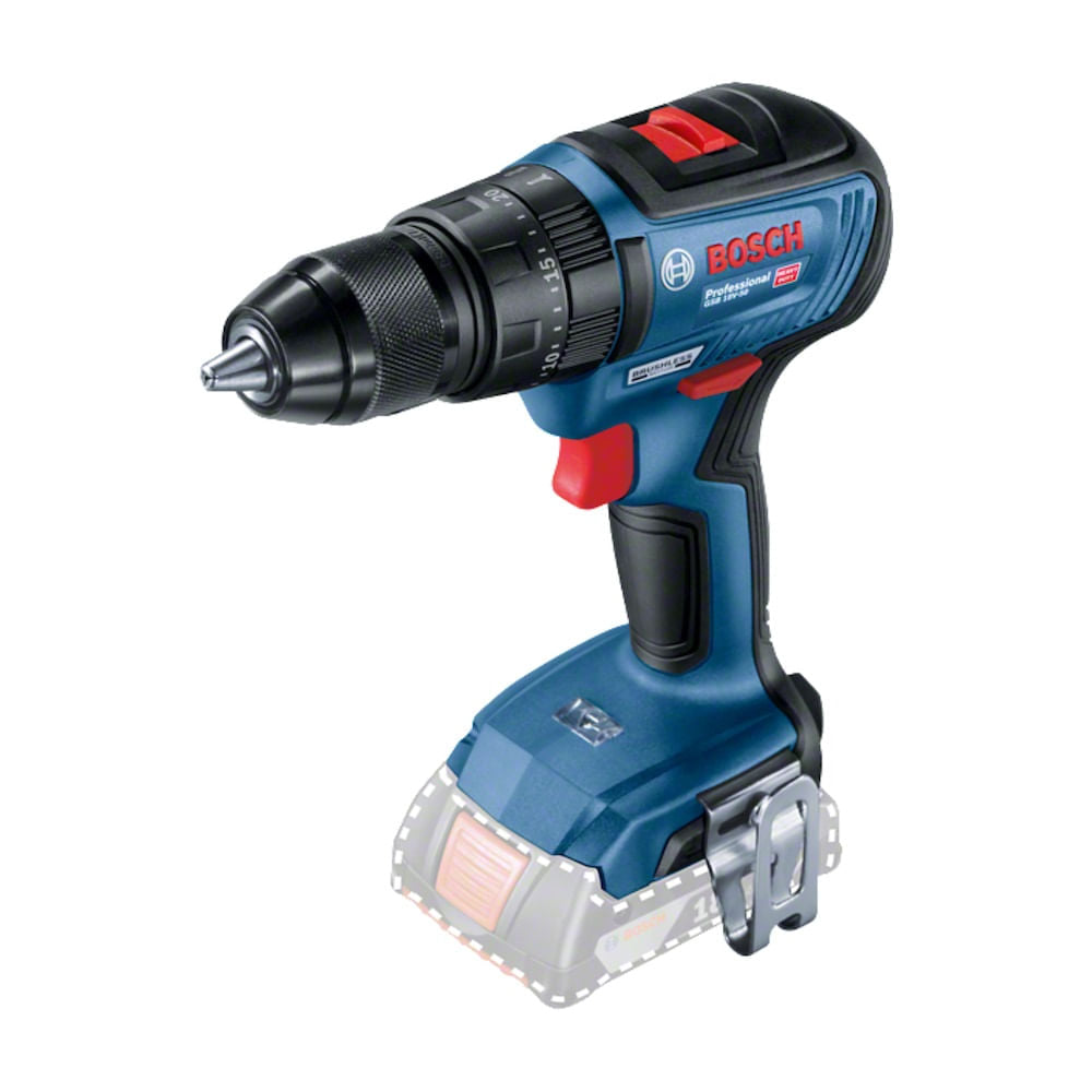 Parafusadeira/Furadeira Impacto à Bateria Bosch GSB 18V-50 Brushless 18V SB