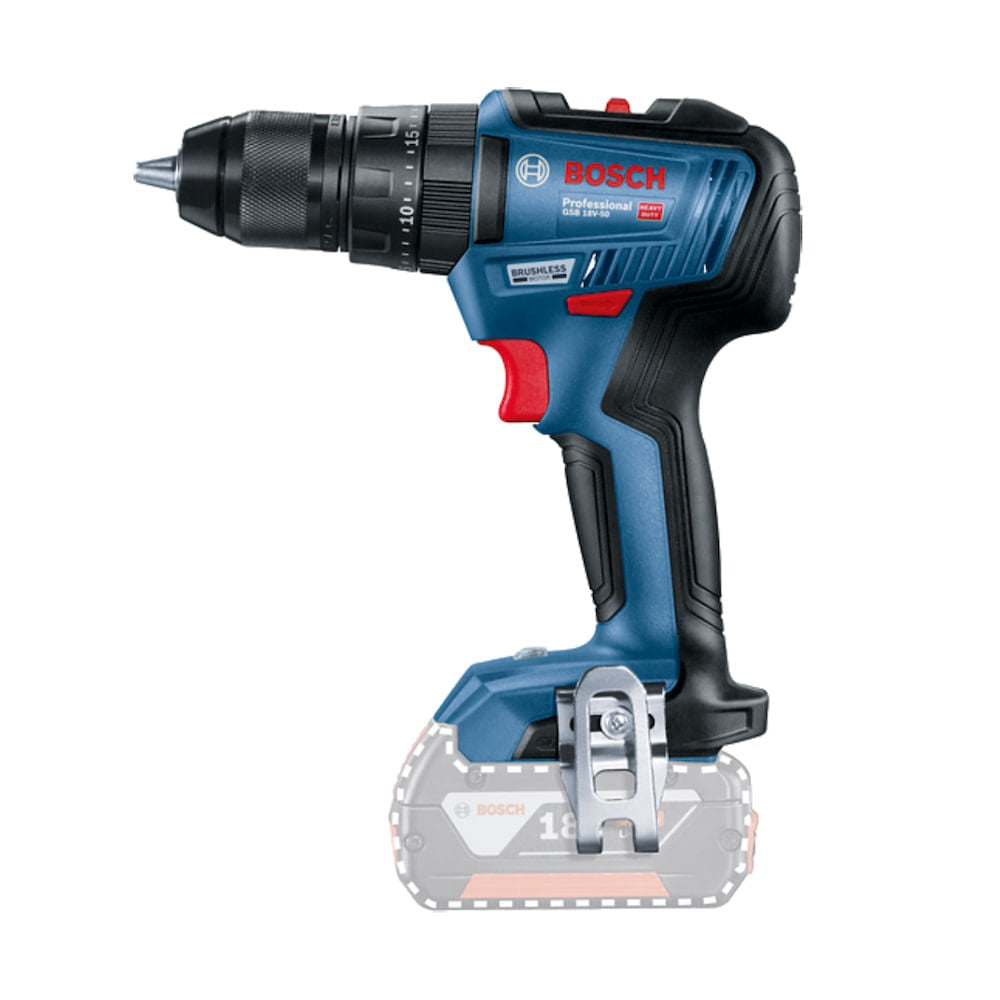 Parafusadeira/Furadeira Impacto à Bateria Bosch GSB 18V-50 Brushless 18V SB