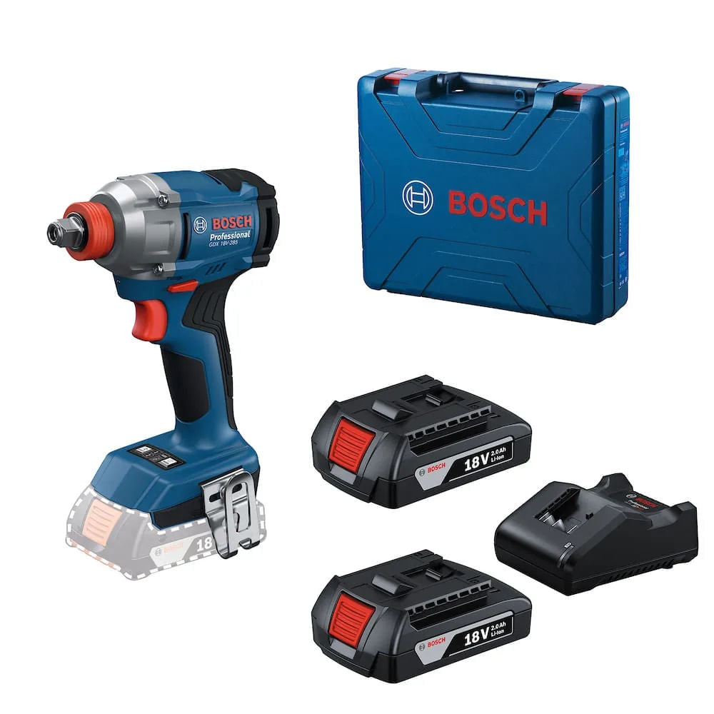 Chave de Impacto Bosch Bateria GDX-18V-285 2B+M
