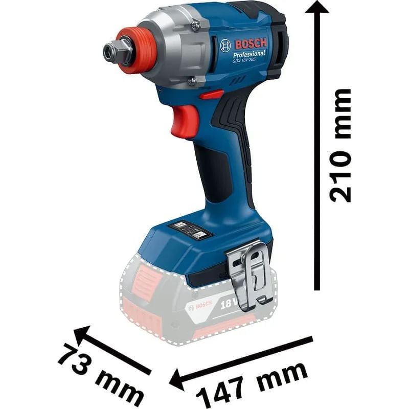 Chave de Impacto Bosch Bateria GDX-18V-285 2B+M
