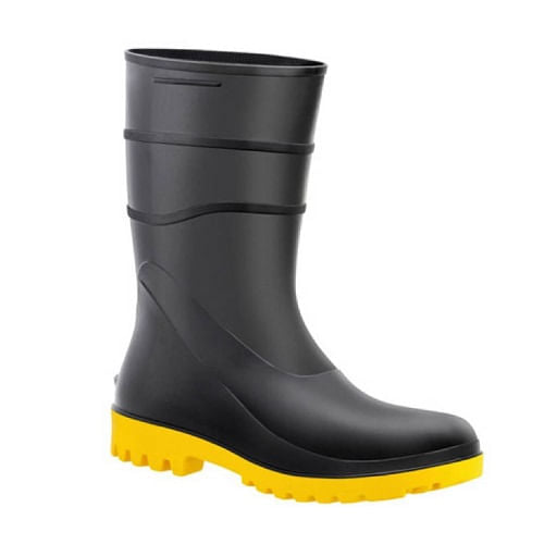 Bota Pvc Preto Com Solado Amarelo 28cm N°37 Bracol