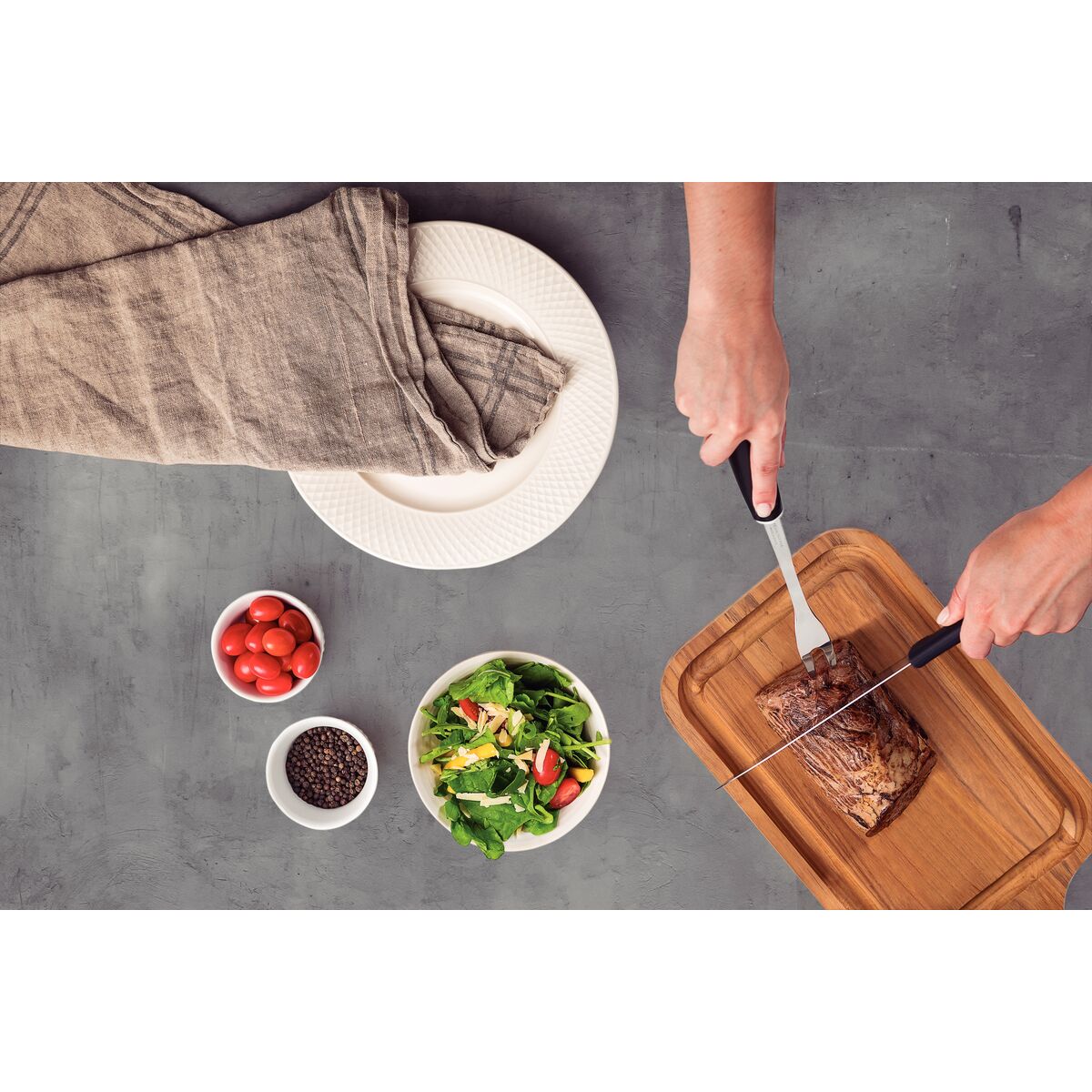 Garfo Para Servir Tramontina Inox Com Cabo Preto