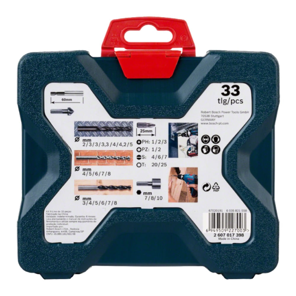 Jogo Bits Soquetes 33 Peças X-Line Bosch