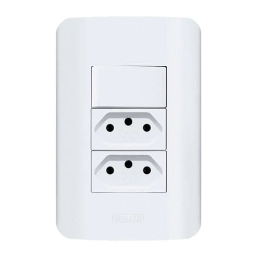 Interruptor 1SP+2TOM Canoa 10A Branco Romazi