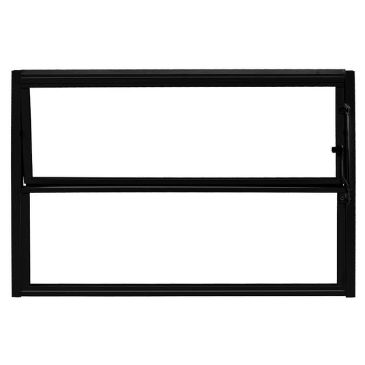 Janela de Aluminio Basculante Home  Preto Vidro Liso 0,30X0,30M 2FLS Quality