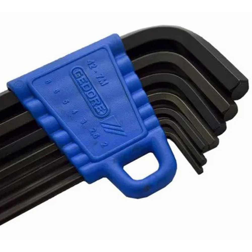 Jogo de Chaves Allen Gedore Hexagonais Longa Tipo L 2 a 8mm com 7 Peças
