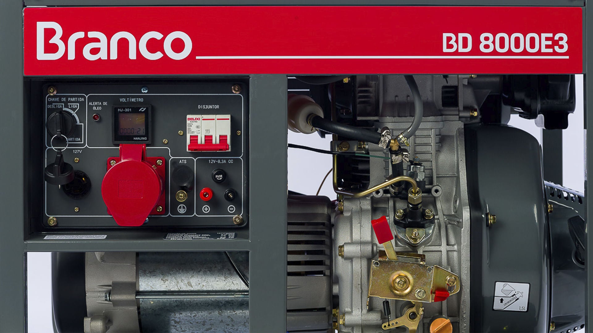 Gerador de Energia á Disel 8,00KVA Trifásico 380V PE Branco