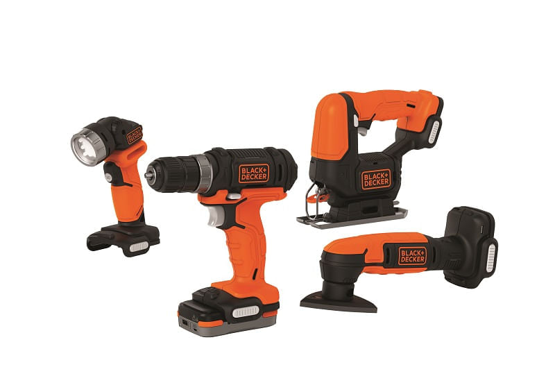 Combo Furadeira+Lixadeira+Tico-Tico+Lanterna+Carregador Black Decker