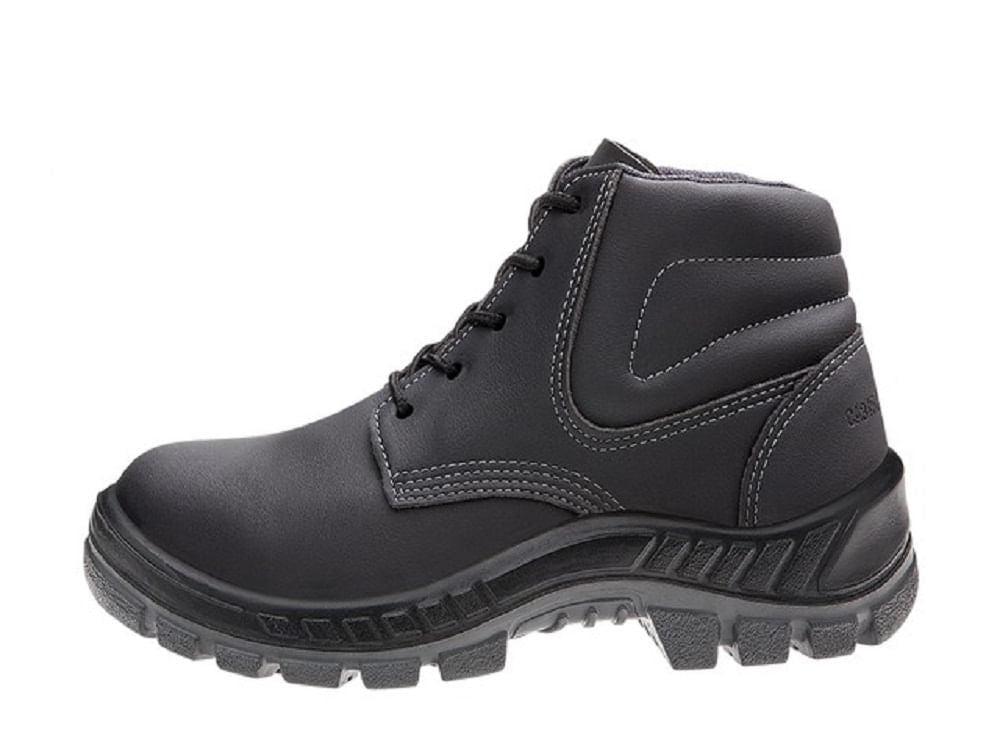Bota Microfibra Bico Plástico com Cadarço N40 Preto ca35768 MARLUVAS