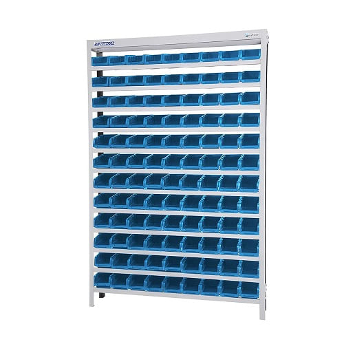 Estante Marcon Gaveta Solda Chapa Aço Com 108 Caixas Azul N.3