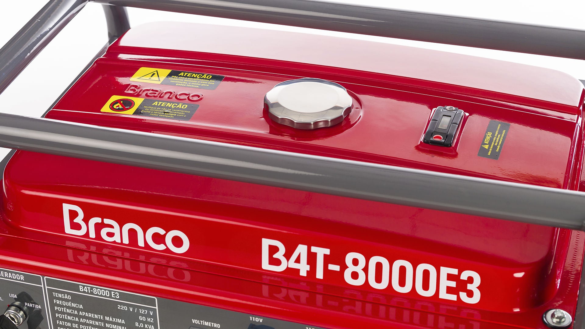 Gerador Energia á Gasolina 8,00KVA PE B4T Trifásico 220v Branco