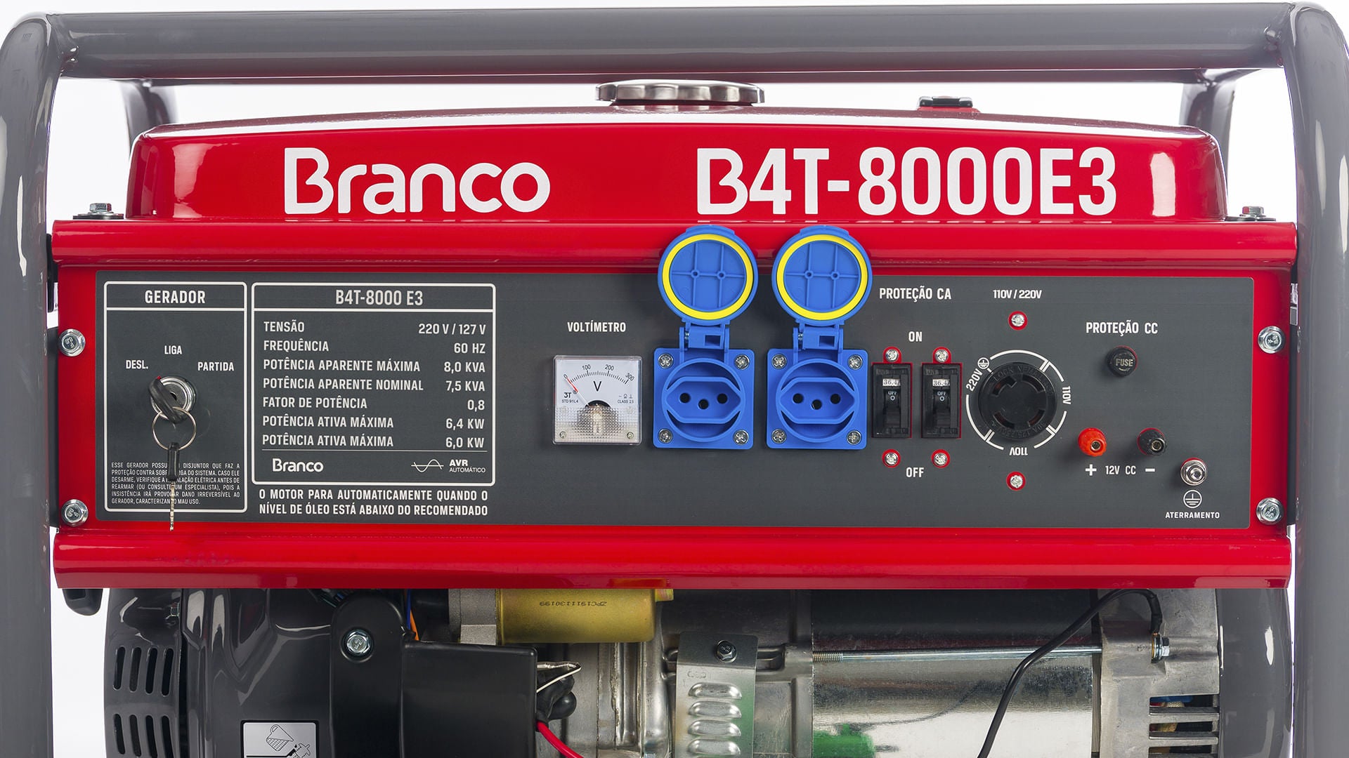 Gerador Energia á Gasolina 8,00KVA PE B4T Trifásico 220v Branco