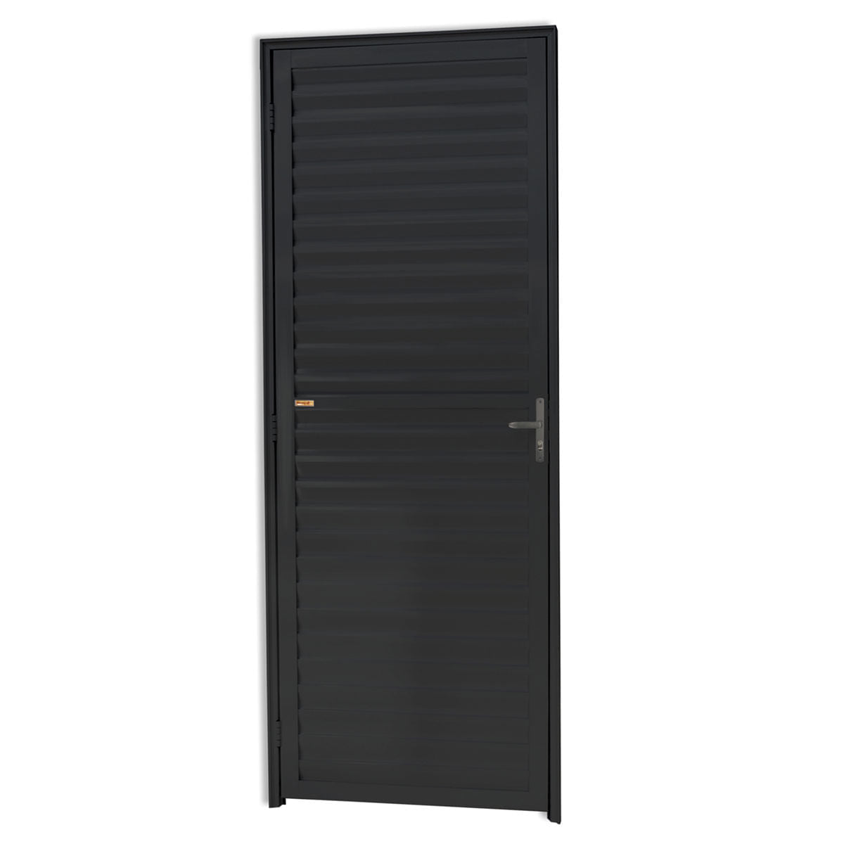 Porta de Alumínio Preto Veneziana 80x210cm (LxA) Lado Esquerdo Quality