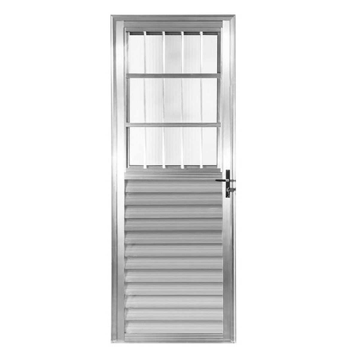 Porta de Alumínio Giro Postigo Home Vidro Liso  Lado Esquerdo 0,80X2,10 Quality