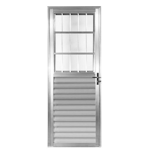 Porta de Alumínio Giro Postigo Home Vidro Liso  Lado Esquerdo 0,80X2,10 Quality