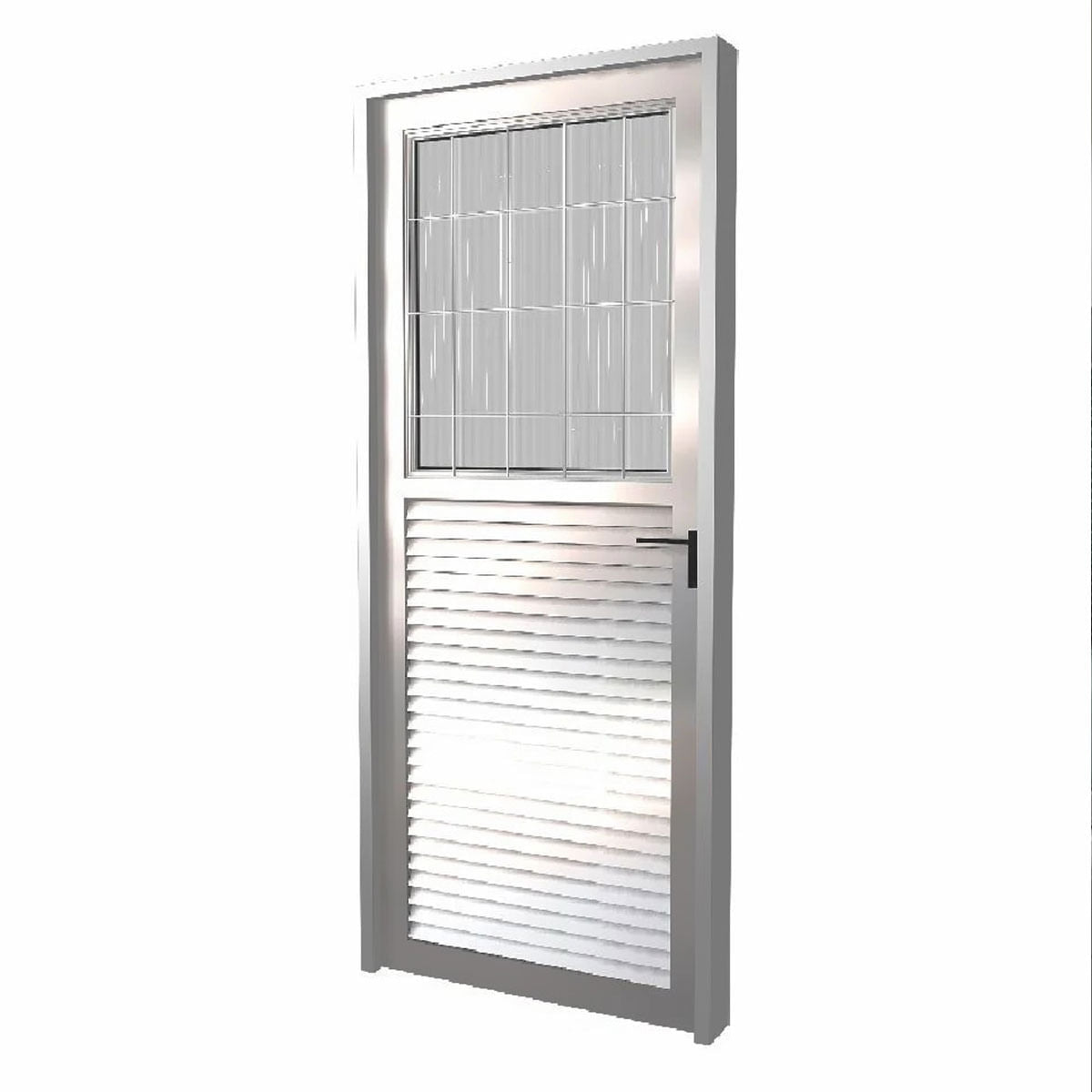 Porta de Alumínio Giro Postigo Home Vidro Liso  Lado Esquerdo 0,80X2,10 Quality