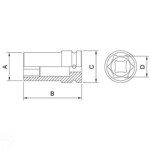Soquete Imp. Sextav. Longo Aço Cromo Molib. 19mm Tramontina