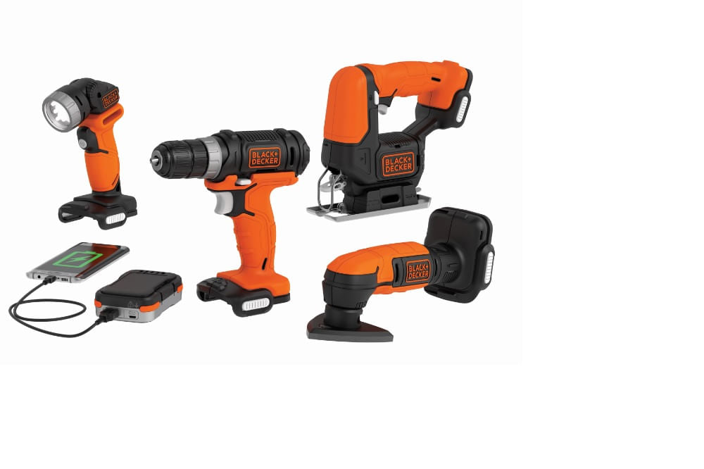 Combo Furadeira+Lixadeira+Tico-Tico+Lanterna+Carregador Black Decker