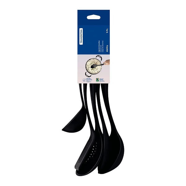 Utensilio Nylon Tramontina  Ablity 5 peças Preto