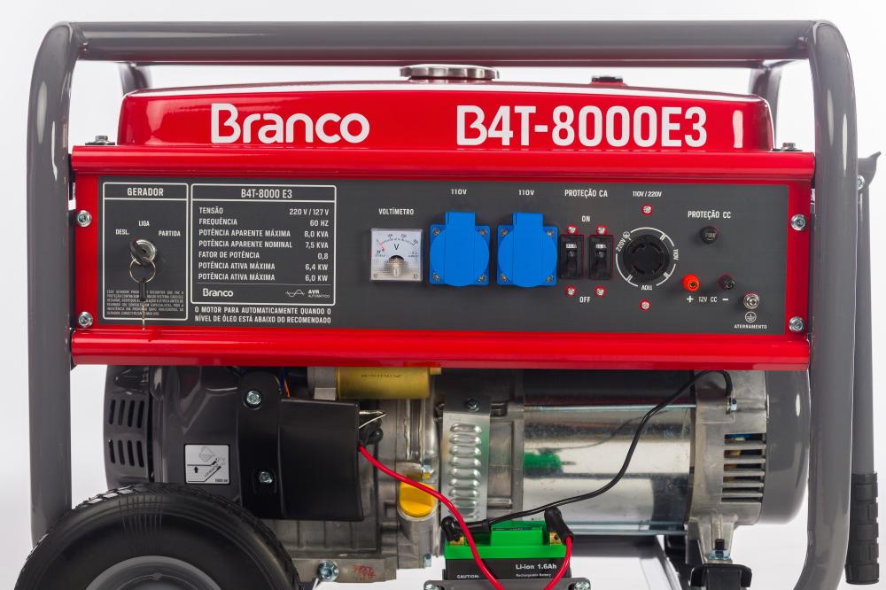 Gerador de Energia á Gasolina Branco 8,00KVA PE B4T Trifasico/380V