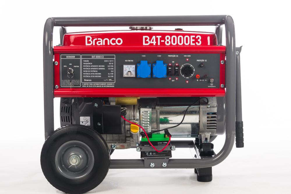 Gerador de Energia á Gasolina Branco 8,00KVA PE B4T Trifasico/380V