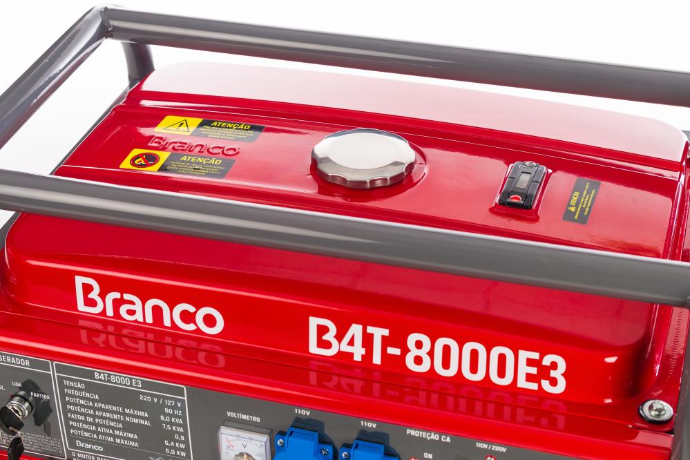 Gerador de Energia á Gasolina Branco 8,00KVA PE B4T Trifasico/380V