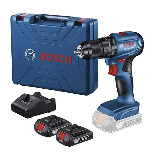 Parafusadeira/Furadeira de Impacto à Bateria Bosch 18v GSB 185-LI + 2 Bateria + Maleta