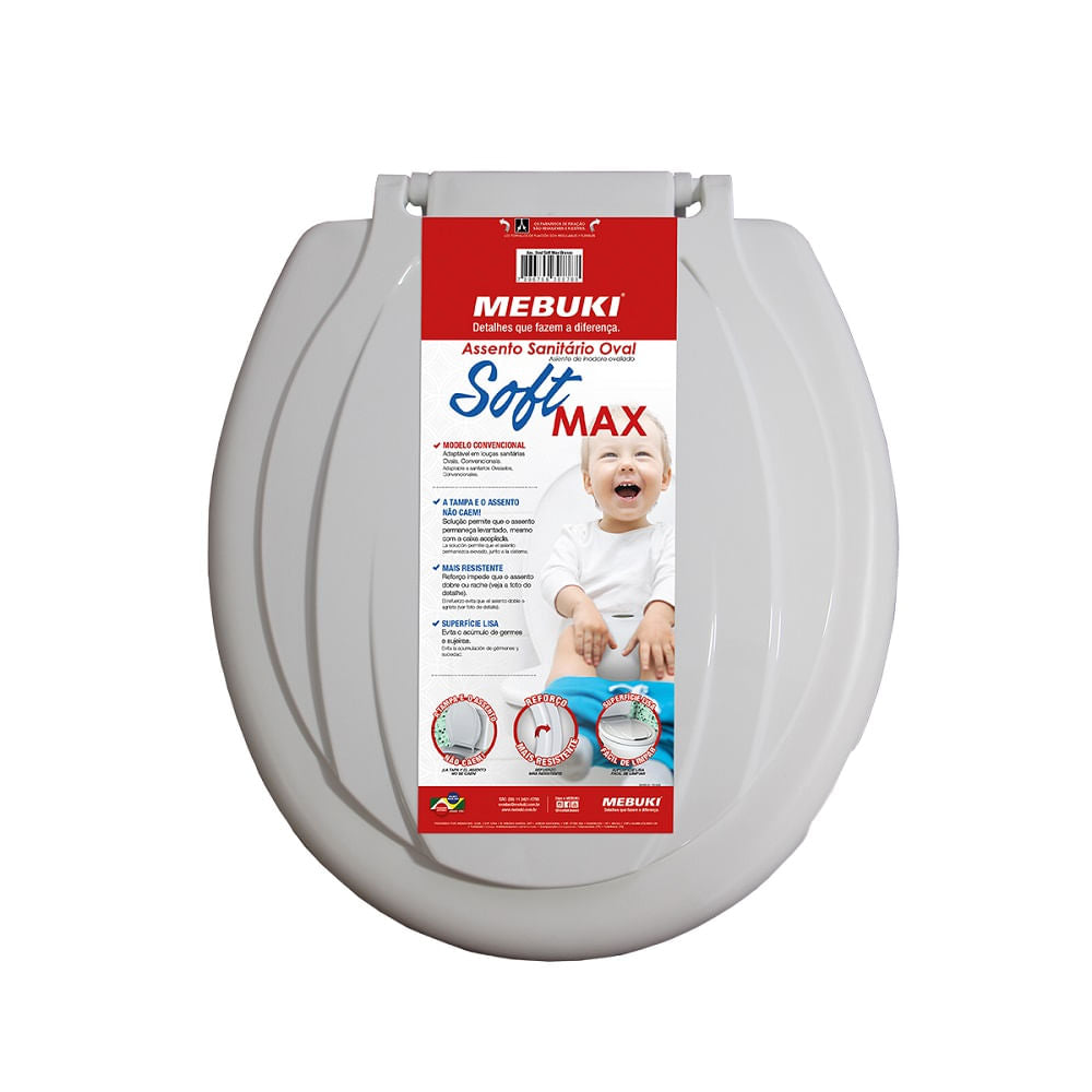 Assento Sanitário Branco Soft Max Oval Mebuki