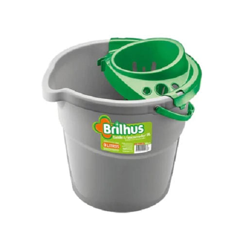 Balde Com Escorredor Brilhus Plástico 9LT  BT2027