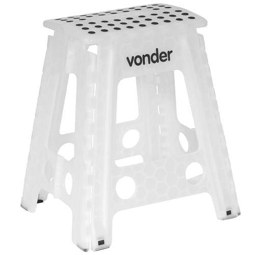Banqueta Plástica Dobrável Branca 450mm Vonder