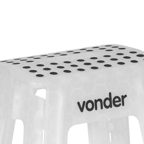Banqueta Plástica Dobrável Branca 450mm Vonder