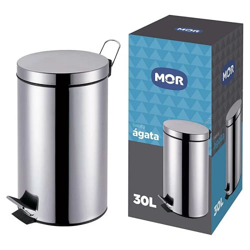 Lixeira Mor 30L Inox Agata 008225