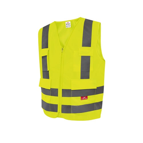 Colete Refletor Tipo Jaqueta 4Bolso Amarelo M STEELFLEX