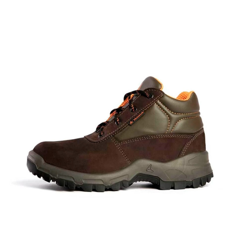 Bota Camurça Bico Plástico Com Cadarço Marrom N39 CA45374 Deltaplus
