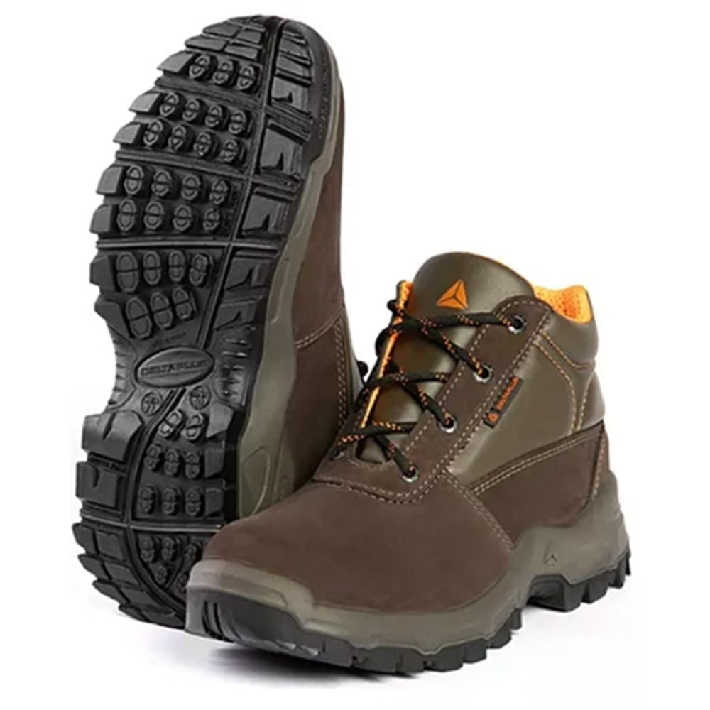 Bota Camurça Bico Plástico Com Cadarço Marrom N38 CA45374 Deltaplus