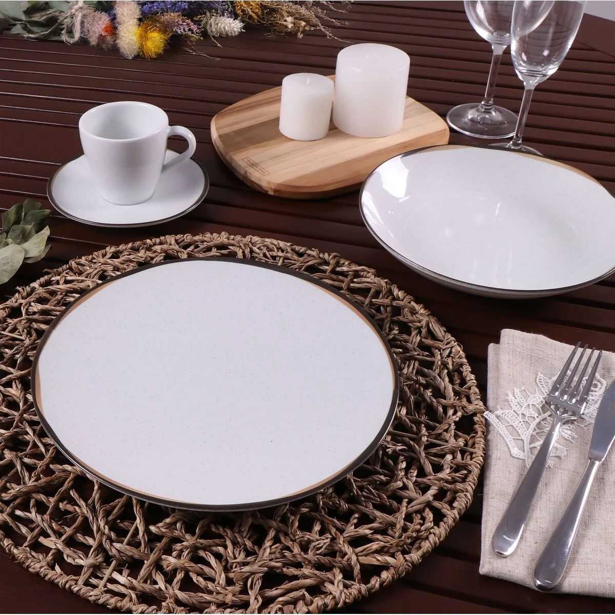 Jogo de Jantar Porcelana Canyon Branco 20Pçs Tramontina