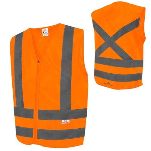 Colete Refletor Tipo Jaqueta Sem/Bolso Laranja M STEELFLEX