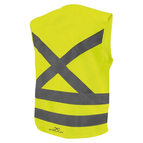 Colete Refletor Tipo Jaqueta Sem/Bolso Amarelo G STEELFLEX