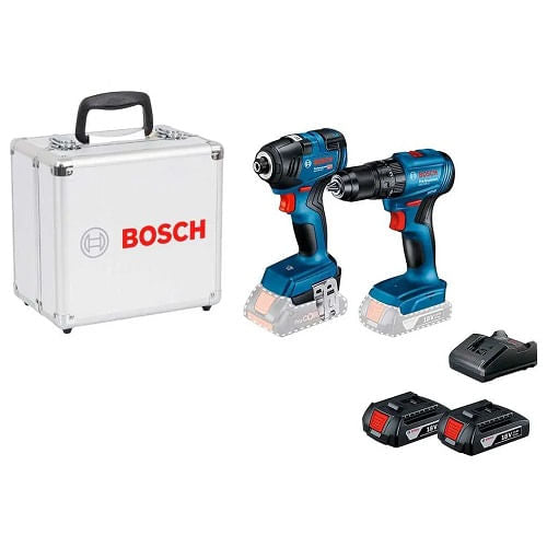 Combo Parafusadeira GSB-185-LI+Chave de Impacto GDR 18V 2B C/Maleta Bosch