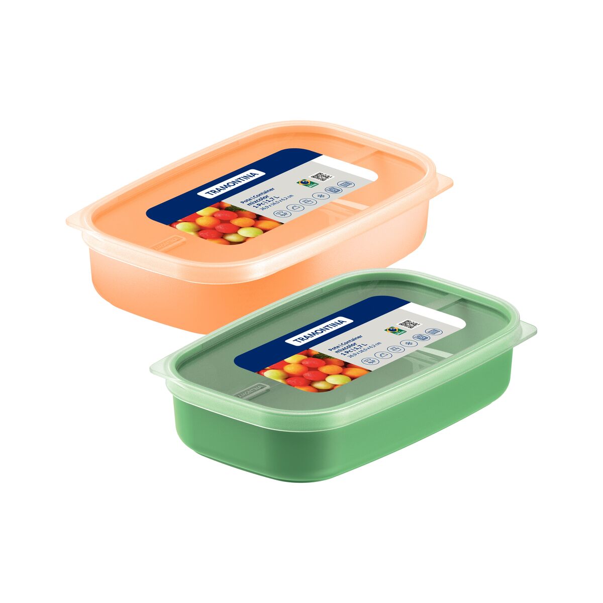 Pote Polipropileno tramontina 1,7l Mixcolor