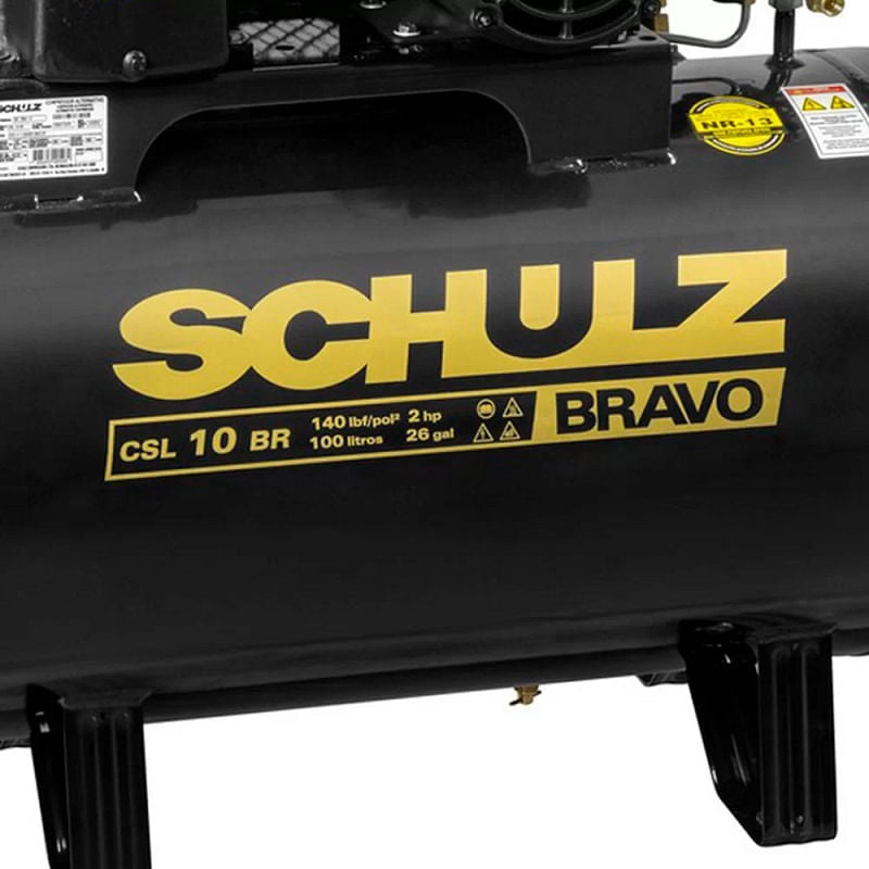 Compressor de Ar Schulz Pratic Air Csl 10 100 Litros Monofásico