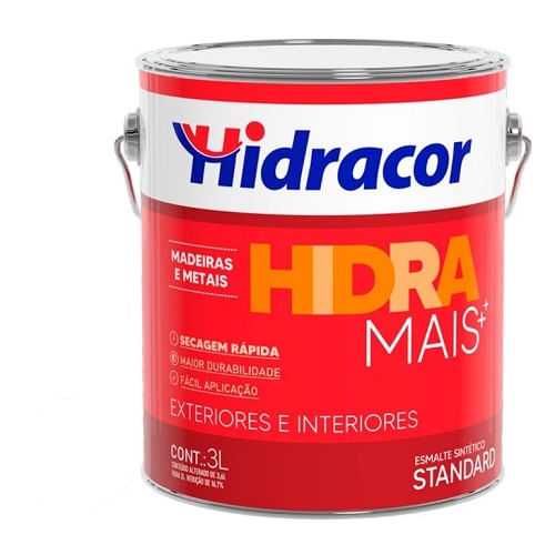 Tinta Esmeralda Hidramais+ Preto 3,0L Brilho HIDRACOR
