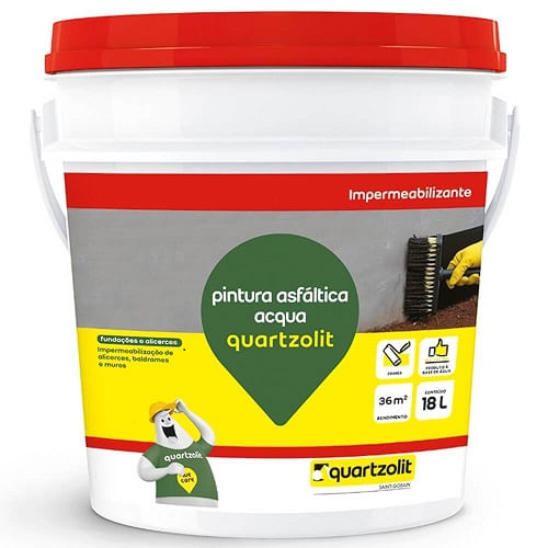 Impermeabilizante Quartzolit 18LTS Pintura Asfáltica Acqua