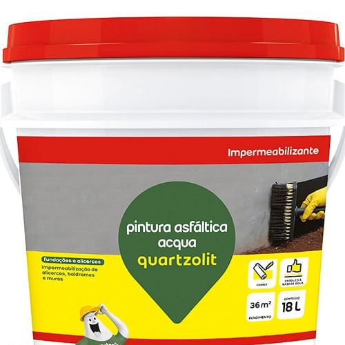 Impermeabilizante Quartzolit 18LTS Pintura Asfáltica Acqua
